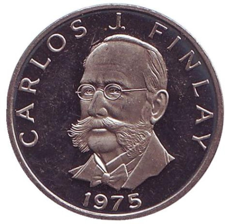 Монета 5 сентесимо. 1975 год, Панама. Карлос Финлей.