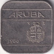 Монета 50 центов. 1986 год, Аруба.