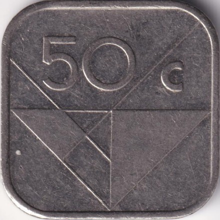 Монета 50 центов. 1986 год, Аруба. Монета 50 центов. 1986 год, Аруба.