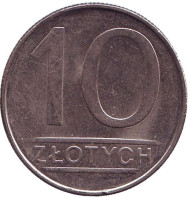 Монета 10 злотых. 1988 год, Польша. Монета 10 злотых. 1988 год, Польша.