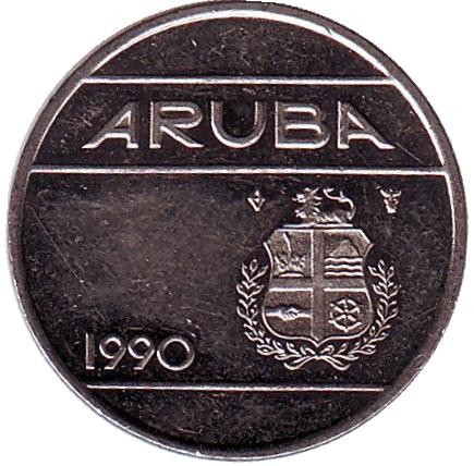 Монета 25 центов, 1990 год, Аруба. Монета 25 центов, 1990 год, Аруба.