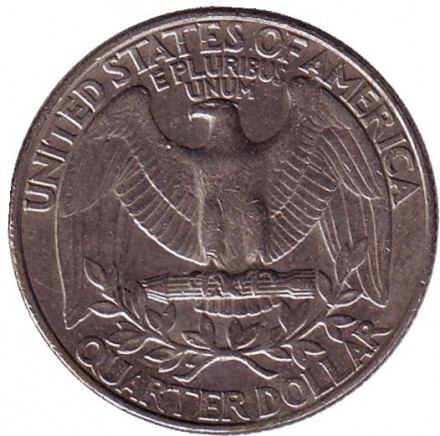 Монета 25 центов. 1987 (P) год, США. Вашингтон.