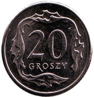 Монета 20 грошей. 2013 год, Польша. Монета 20 грошей. 2013 год, Польша.