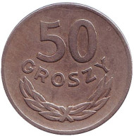 Монета 50 грошей. 1949 год, Польша. (Медно-никелевый сплав) Монета 50 грошей. 1949 год, Польша. (Медно-никелевый сплав)