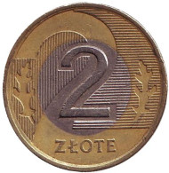 Монета 2 злотых. 1995 год, Польша. Монета 2 злотых. 1995 год, Польша.