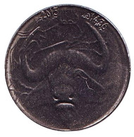 Монета 1 динар. 2015 год, Алжир. Африканский буйвол. Монета 1 динар. 2015 год, Алжир. Африканский буйвол.