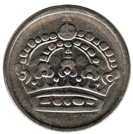 Монета 25 эре. 1959 год, Швеция. Монета 25 эре. 1959 год, Швеция.