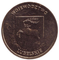 Монета 2 злотых. 2004 год, Польша. Люблинское (Любельское) воеводство. Монета 2 злотых. 2004 год, Польша. Люблинское (Любельское) воеводство.
