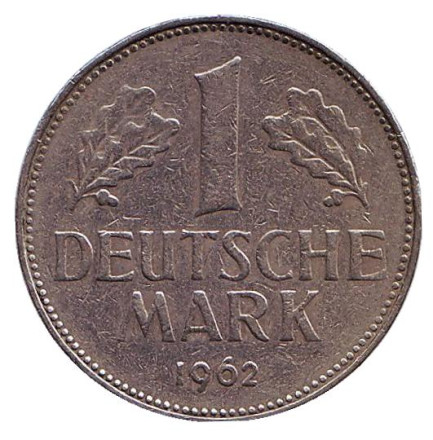 Монета 1 марка. 1962 год (G), ФРГ.