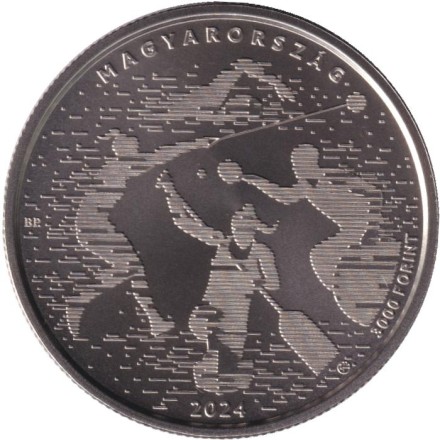 Монета 3000 форинтов. 2024 год, Венгрия. XXXIII Олимпийские и XVII Паралимпийские игры. Париж 2024.