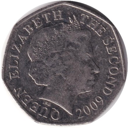 Монета 50 пенсов. 2009 год, Джерси. Замок Гросне.
