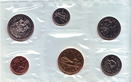 Годовой набор монет Канады (6 штук) 1994 года.