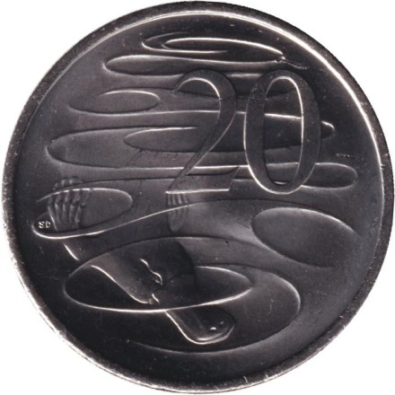 Монета 20 центов. 2025 год, Австралия. Утконос.