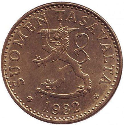 Монета 20 пенни. 1982 год, Финляндия. Монета 20 пенни. 1982 год, Финляндия.