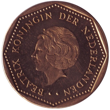 Монета 2,5 гульдена. 1994 год, Нидерландские Антильские острова. Монета 2,5 гульдена. 1994 год, Нидерландские Антильские острова.