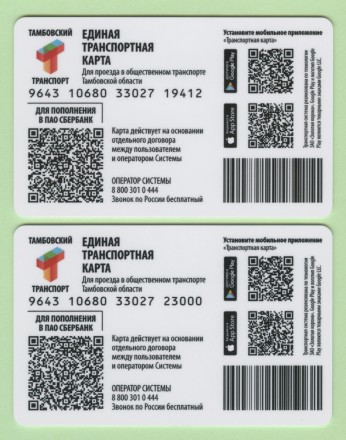 Комплект из 2-х транспортных карт. 2025 год, Тамбовская область. 80 лет Победы.