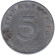 Монета 5 рейхспфеннигов. 1944 год, Германия (Третий Рейх). (E). Монета 5 рейхспфеннигов. 1944 год, Германия (Третий Рейх). (E).