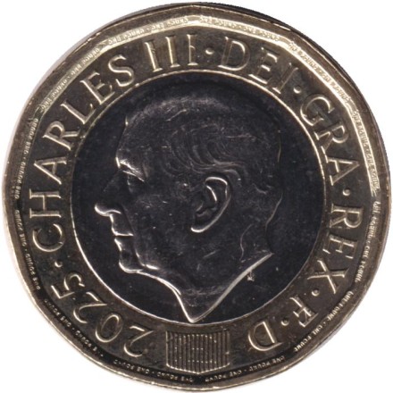 Монета 1 фунт. 2025 год, Великобритания. Монета 1 фунт. 2025 год, Великобритания.