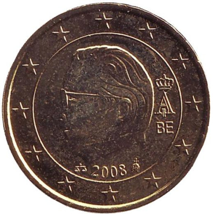 Монета 50 центов. 2008 год, Бельгия.