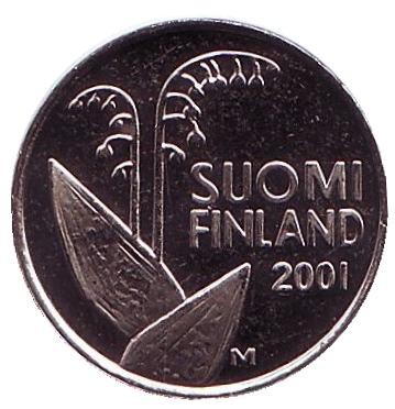 Монета 10 пенни. 2001 год, Финляндия. Монета 10 пенни. 2001 год, Финляндия.