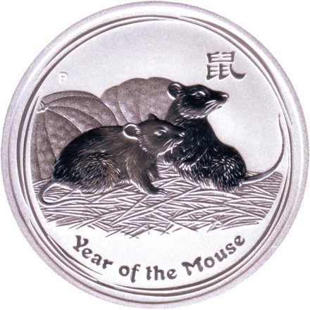 Монета 1 доллар. 2008 год, Австралия. Год мыши.