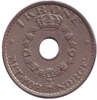 Монета 1 крона. 1926 год, Норвегия. Монета 1 крона. 1926 год, Норвегия.