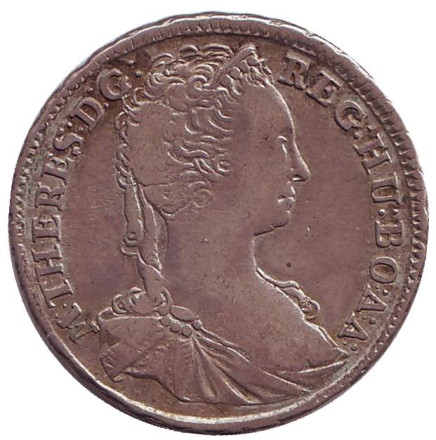 Монета 15 крейцеров. 1744 год, Королевство Венгрия. Монета 15 крейцеров. 1744 год, Королевство Венгрия.