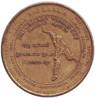 Монета 5 рупий. 2007 год, Шри-Ланка. Из обращения. Чемпионат Мира по крикету.