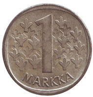 Монета 1 марка. 1968 год, Финляндия. Монета 1 марка. 1968 год, Финляндия.