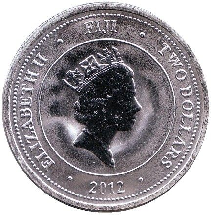 Монета 2 доллара. 2012 год, Фиджи. Черепаха. Монета 2 доллара. 2012 год, Фиджи. Черепаха.