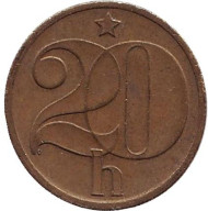 Монета 20 геллеров. 1978 год, Чехословакия.