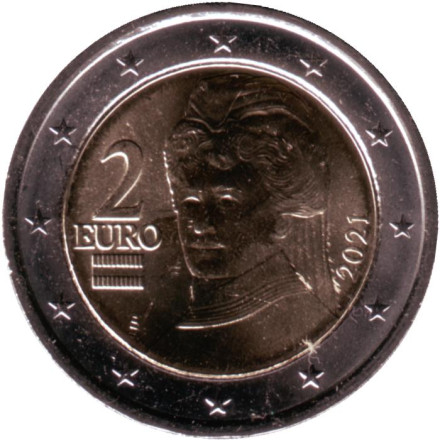 Монета 2 евро. 2021 год, Австрия.