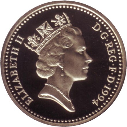 Монета 1 фунт. 1994 год, Великобритания. Лев. Proof.