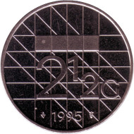 Монета 2,5 гульдена. 1995 год, Нидерланды. BU. Монета 2,5 гульдена. 1995 год, Нидерланды. BU.