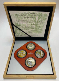 Год кролика. Китайский гороскоп. Набор монет номиналом 2 доллара (4 шт.) в подарочной упаковке. 2011 год, Острова Кука. Год кролика. Китайский гороскоп. Набор монет номиналом 2 доллара (4 шт.) в подарочной упаковке. 2011 год, Острова Кука.