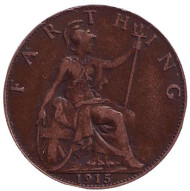 Монета 1 фартинг. 1915 год, Великобритания. Монета 1 фартинг. 1915 год, Великобритания.