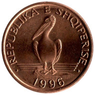 Монета 1 лек, 1996 год, Албания. Пеликан. Монета 1 лек, 1996 год, Албания. Пеликан.