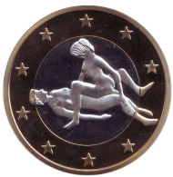 6 эросов (Sex euros). Сувенирный жетон. (Вар. 12)