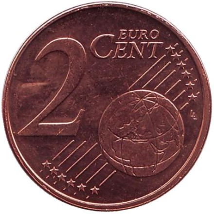 Монета 2 цента. 2003 год, Нидерланды.