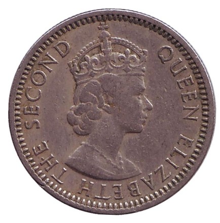 Монета 10 центов. 1961 год (H), Малайя и Британское Борнео.