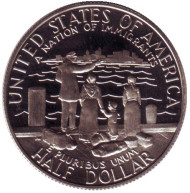 Монета 50 центов (S). 1986 год, США. США - нация иммигрантов. Монета 50 центов (S). 1986 год, США. США - нация иммигрантов.