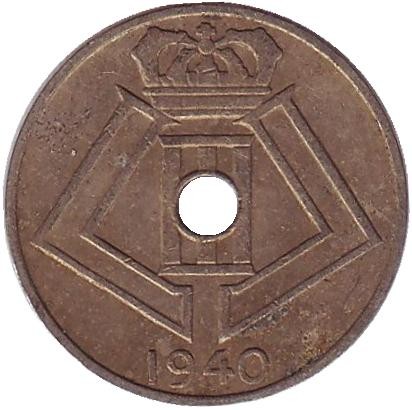 Монета 5 сантимов. 1940 год, Бельгия. Монета 5 сантимов. 1940 год, Бельгия.
