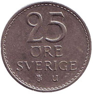 Монета 25 эре. 1973 год, Швеция. Монета 25 эре. 1973 год, Швеция.