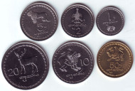 Набор монет Грузии (6 шт.), 1- 50 тетри. 1993 год, Грузия. Набор монет Грузии (6 шт.), 1- 50 тетри. 1993 год, Грузия.