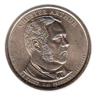 21-й президент США. Честер Артур. Монетный двор P. 1 доллар, 2012 год, США. 21-й президент США. Честер Артур. Монетный двор P. 1 доллар, 2012 год, США.