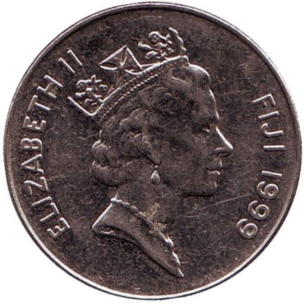 Монета 10 центов. 1999 год, Фиджи. Метательная дубинка - ула тава тава. Монета 10 центов. 1999 год, Фиджи. Метательная дубинка - ула тава тава.