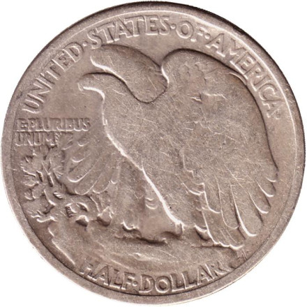 Монета 50 центов. 1934 год, США. Шагающая свобода. (Без отметки монетного двора). Монета 50 центов. 1934 год, США. Шагающая свобода. (Без отметки монетного двора).