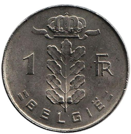Монета 1 франк. 1971 год, Бельгия. (Belgie)