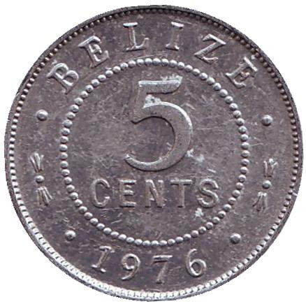 Монета 5 центов. 1976 год, Белиз.