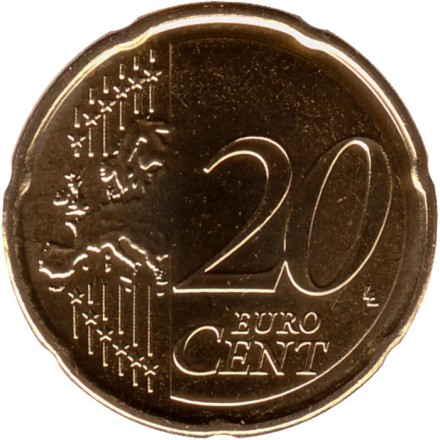 Монета 20 центов. 2021 год, Франция. Монета 20 центов. 2021 год, Франция.